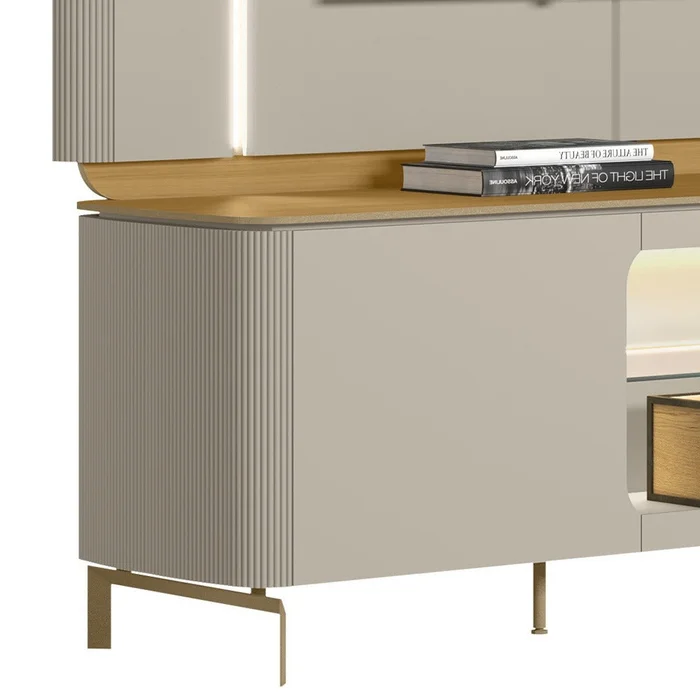 Home Rack/Panel Santorini Curvo con Led en Blanco - Muebles para TV, Uruguay | Balton, vista 10