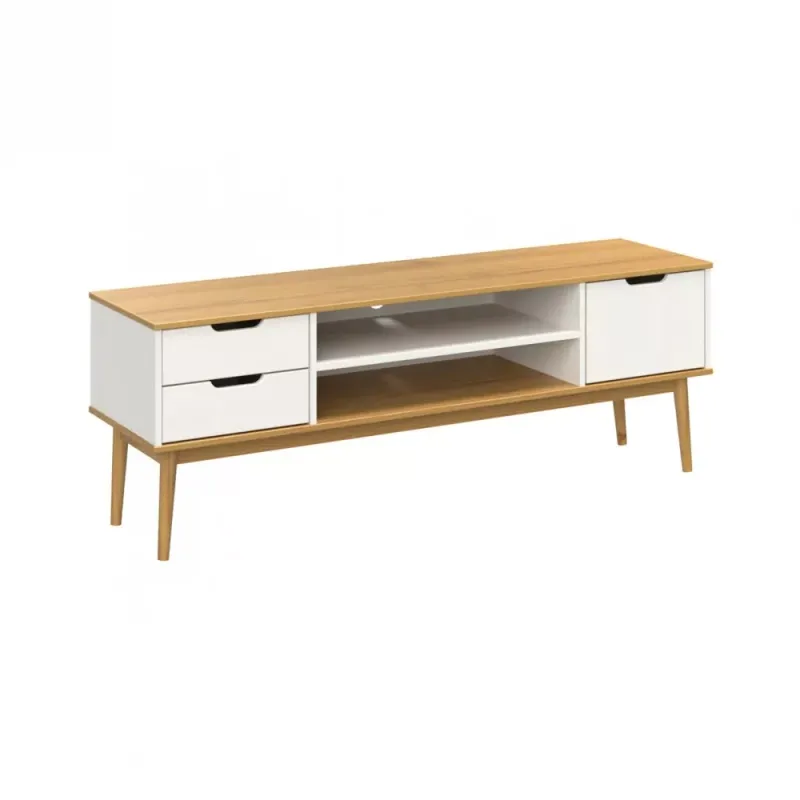 Rack Tv Cusco - Blanco en Madera natural - Muebles para TV, Uruguay | Concetto Casa