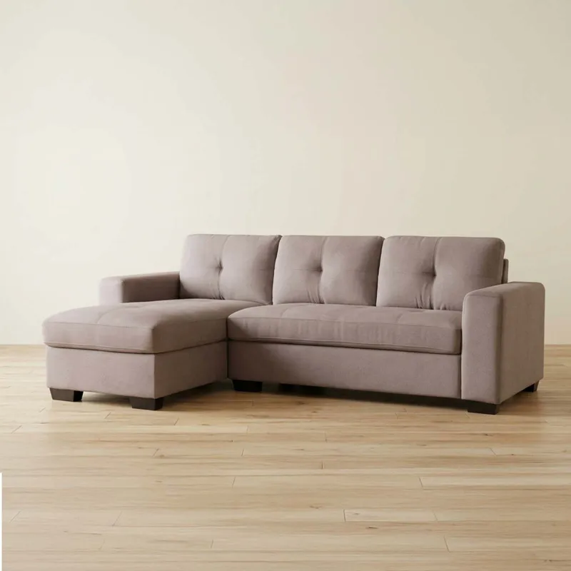Sofá C/chaise Más De 4 Cuerpos Tela Marron Detroit Taupe en Beige - Sillones y sofás, Uruguay | Divino