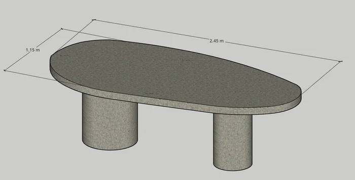 Mesa de comedor MISSOURI organica en Gris - Mesas de comedor, Uruguay | Mezcla, vista 3