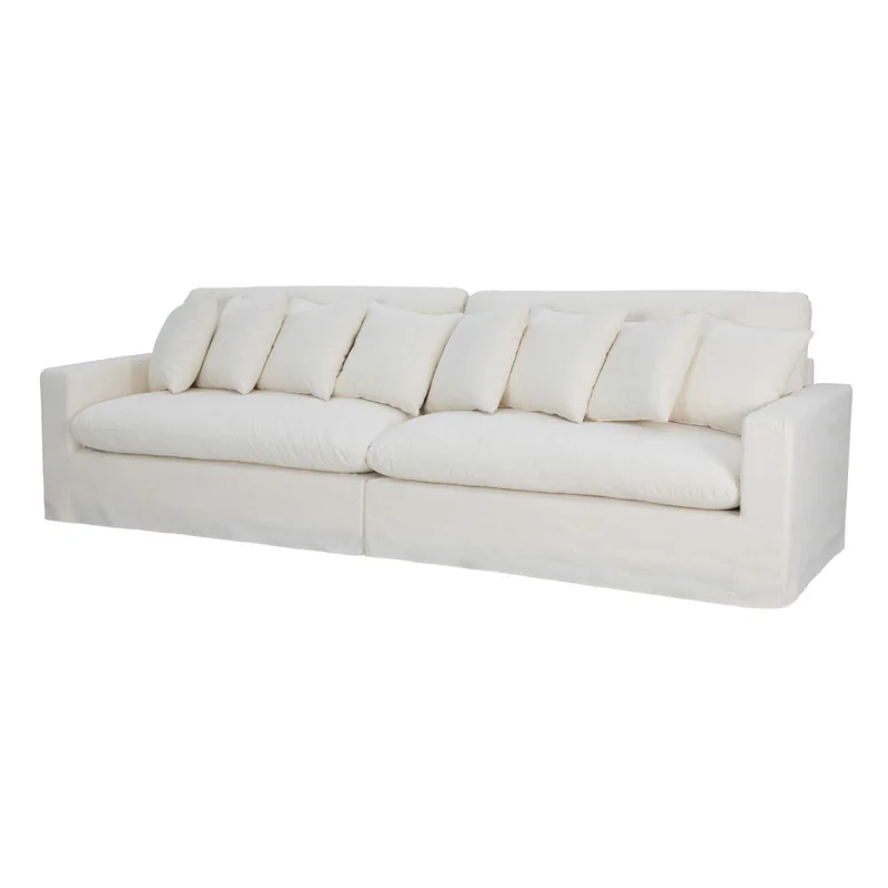 Sofá 4 Cuerpos Tela Natural-beige Marbella Crudo en Blanco - Sillones y sofás, Uruguay | Divino, vista 3