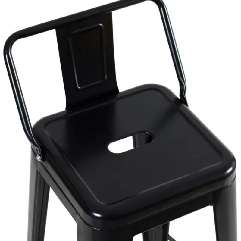 Banqueta Butaca con Respaldo Metal - Tolix - Negro en Negro - Butacas, banquetas y puffs, Uruguay | Ecowood, vista 4