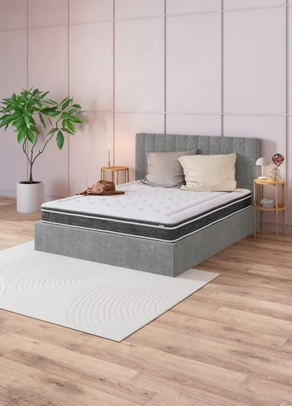 Estructura cama HASLEV 2 Plazas 140x190 gris oscuro en Gris - Dormitorio, Uruguay | JYSK