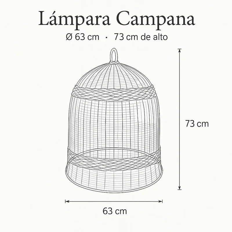 Lámpara de Fibra de Banana Campana | Casakos en Madera natural - Lámparas colgantes, Uruguay | Casakos, vista 5