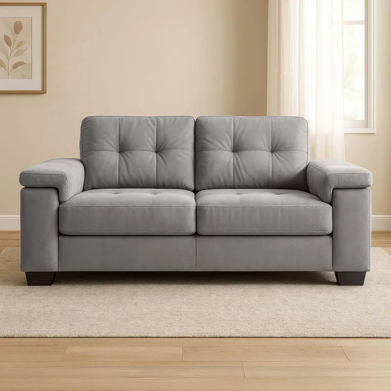 Sillón 3 Cuerpos Tela Gris Luares en Gris - Sillones y sofás, Uruguay | Divino