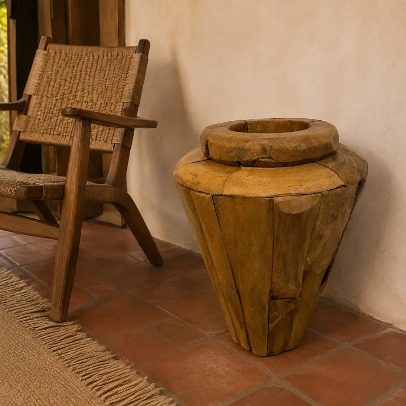 Jarron Teka 50 cms alto en Marrón - Decoración, Uruguay | Camino a Casa