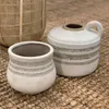 MACETA CERAMICA C/ASA ANILLOS 20X20X19CM BLANCO en Blanco - Macetas, Uruguay | Koz, vista 2 de 2