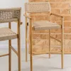 Banqueta en teca y fibra loom en Beige - Butacas, banquetas y puffs, Uruguay | Entrecasa, vista 3 de 8