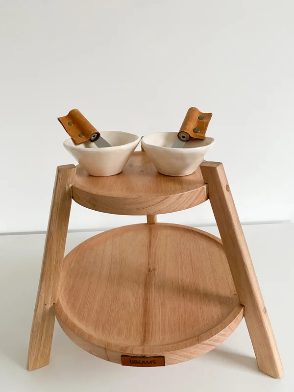 Juego de torre + 2 bowls + 2 espátulas con cuero en Madera natural - Decoración, Uruguay | Dreams On Time, vista 24