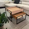 Conjunto Mesa de Centro Columbia (Marrón Claro/Hierro negro) - Mesas de living, Uruguay | Berna home, vista 4 de 6