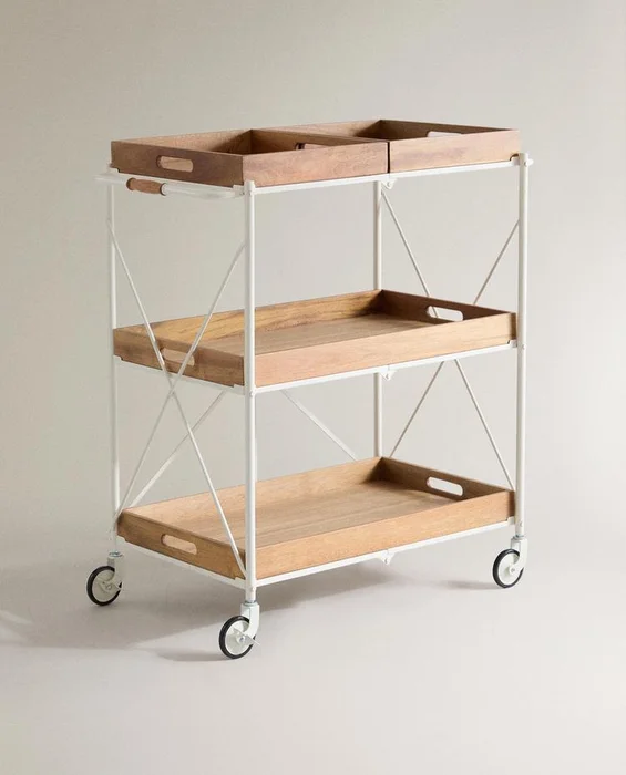 CARRO CAMARERA PLEGABLE METAL Y MADERA - Aparadores y recibidores, Uruguay | Zara Home, vista 2