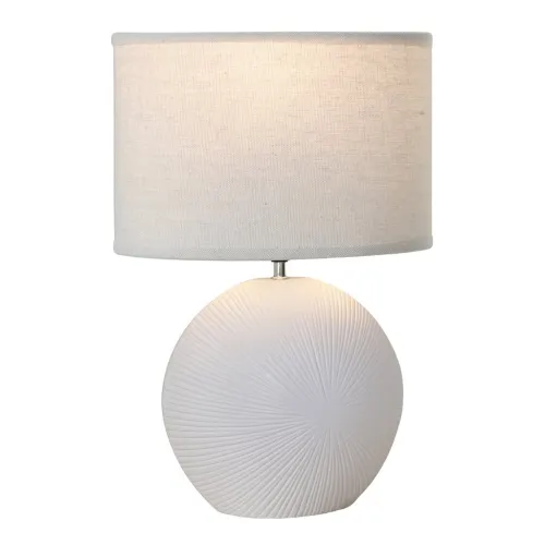 LAMPARA DE MESA CERAMICA 37x19x54CM LINEAS BLANCO en Blanco - Lámparas de mesa, Uruguay | Koz