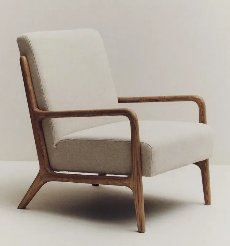 BUTACA MADERA FRESNO LINO - Butacas, banquetas y puffs, Uruguay | Zara Home