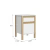 Mesa de Luz Combinado madera 1C, 1P Blanco/miel - Mesas de luz, Uruguay | Que Sal Muebleria, vista 2 de 4