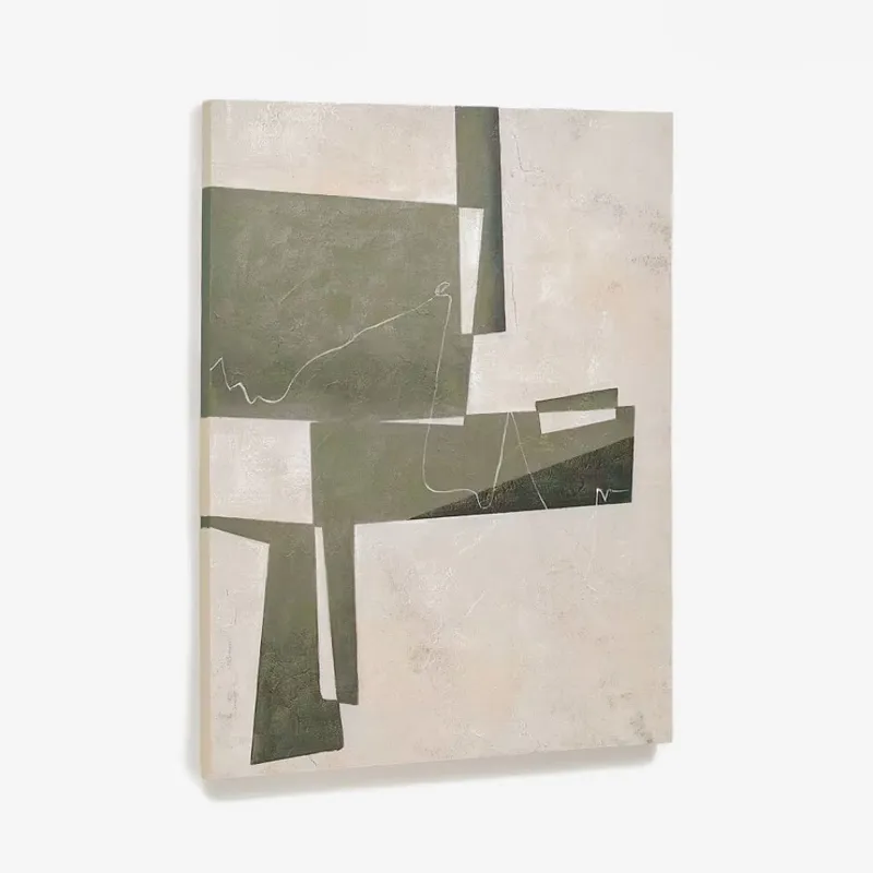Lienzo abstracto Fida verde - 180 x 140 cm en Verde - Decoración de pared, Uruguay | Kavehome