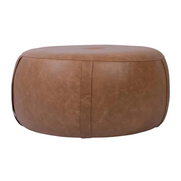 Puff Cuero Marron Olten Camel en Marrón - Sillones y sofás, Uruguay | Divino, vista 4