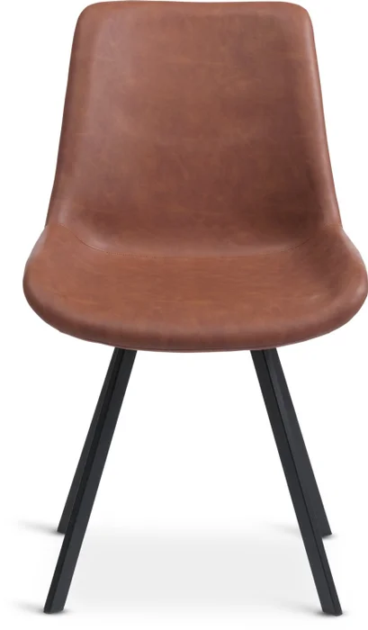 Silla de comedor HYGUM giratoria polipiel cognac/negro en Marrón - Sillas, Uruguay | JYSK, vista 2