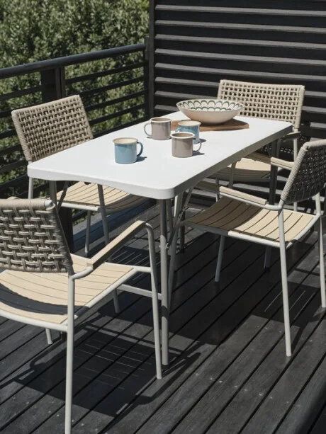 Mesa plegable HOLMEN A62xL124 blanco en Blanco - Muebles para el exterior, Uruguay | JYSK, vista 2