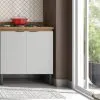 Mueble Multiuso Cocina 2 Puertas Estante Y Patas 100% Mdp Gris en Gris - Butacas, banquetas y puffs, Uruguay | Soy Hogar, vista 4 de 6