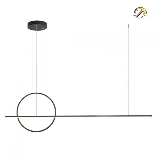 Colgante Led linea y anillo 49W Dimerizable en Negro - Lámparas colgantes, Uruguay | Iluminica