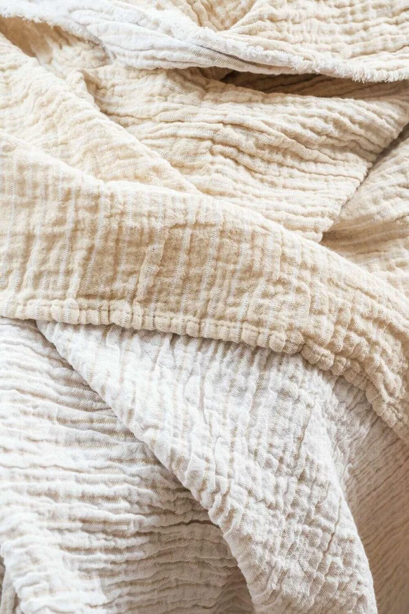 MANTA AUSTRIACA NORI RECYCLING - CREAM - 1.80 X 1.30 MTS en Blanco - Textiles, Uruguay | La Iberica, vista 2