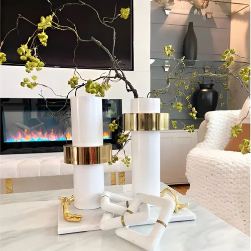 FLORERO ARO I Blanco en Blanco - Decoración, Uruguay | Viasono