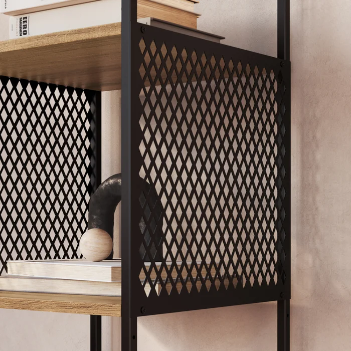 Estantería Industrial Alta - Miel con Negro en Negro - Bibliotecas, Uruguay | Champagne Home, vista 3