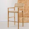 Banqueta en teca y fibra loom en Beige - Butacas, banquetas y puffs, Uruguay | Entrecasa, vista 1 de 8