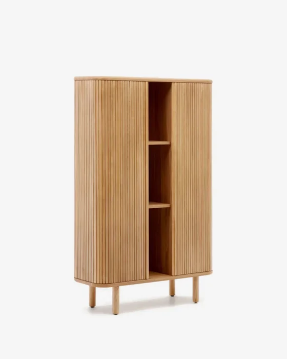 Aparador alto Mailen 2 puertas en chapa de fresno con acabado natural 110 x 160 cm en Madera natural - Aparadores y recibidores, Uruguay | Kavehome
