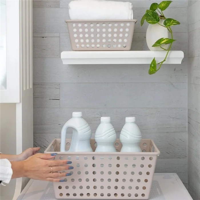 CESTO PLASTICO 4.4L 28,8X19,1X12,3CM LIGHT GRAY en Beige - Canastos, Uruguay | Decohogar, vista 2