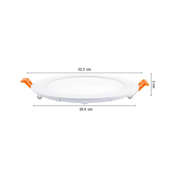 Panel LED Redondo de Empotrar 18W Luz Cálida en Blanco - Lámparas colgantes, Uruguay | Serlux, vista 5