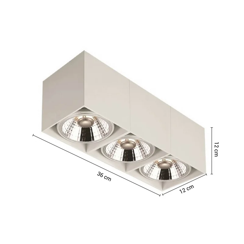 Downlight Lux Triple AR111 Machado Blanco en Blanco - Lámparas colgantes, Uruguay | Serlux, vista 5