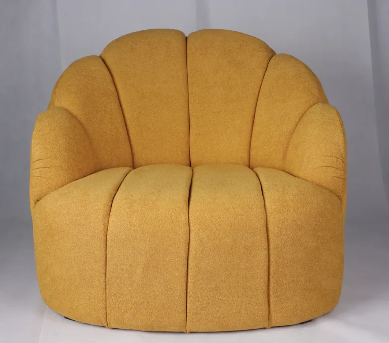 Poltrona Sunshine en Lino Aqua, Super boucle Creme, T36 - Boucle Gold - Butacas, banquetas y puffs, Uruguay | Casa Brava