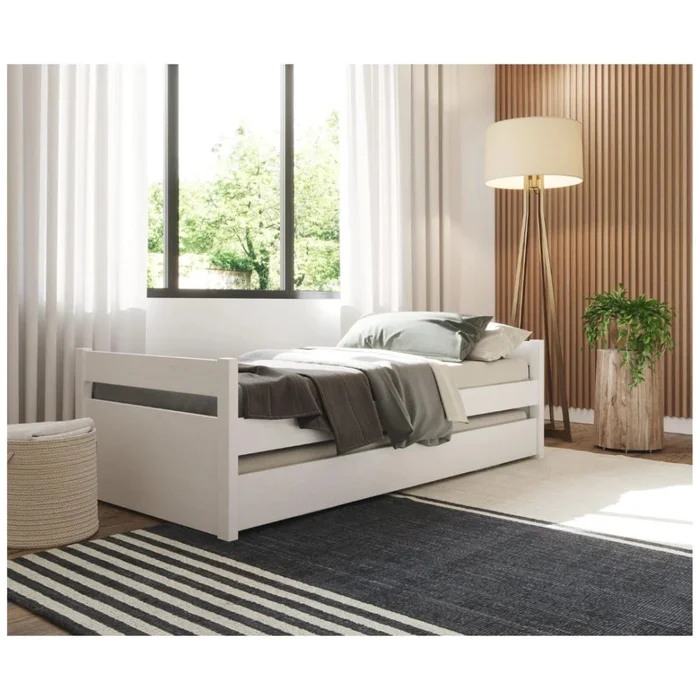 Cama Marinera 1 plaza - Nois - Madera Maciza - Blanco en Blanco - Dormitorio, Uruguay | Ecowood, vista 4