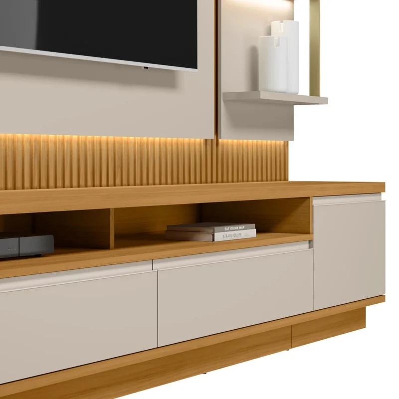 Modular para Tv San Paulo Rack + Panel 2 Laterales - Línea Haus - Muebles para TV, Uruguay | Ecowood, vista 4