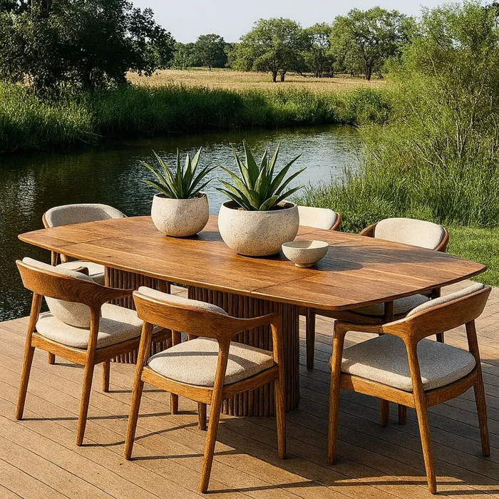 MESA DE EXTERIOR MARSELLE MARRÓN en Marrón - Mesas de comedor, Uruguay | Viasono