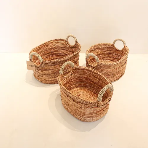 Set de 3 Canastos Borneo Tejidos a Mano | Casakos en Marrón - Butacas, banquetas y puffs, Uruguay | Casakos