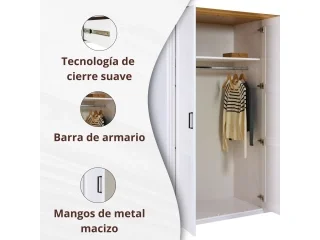 Ropero 3 puertas en madera maciza con espejo - Sillones y sofás, Uruguay | Quesal, vista 3