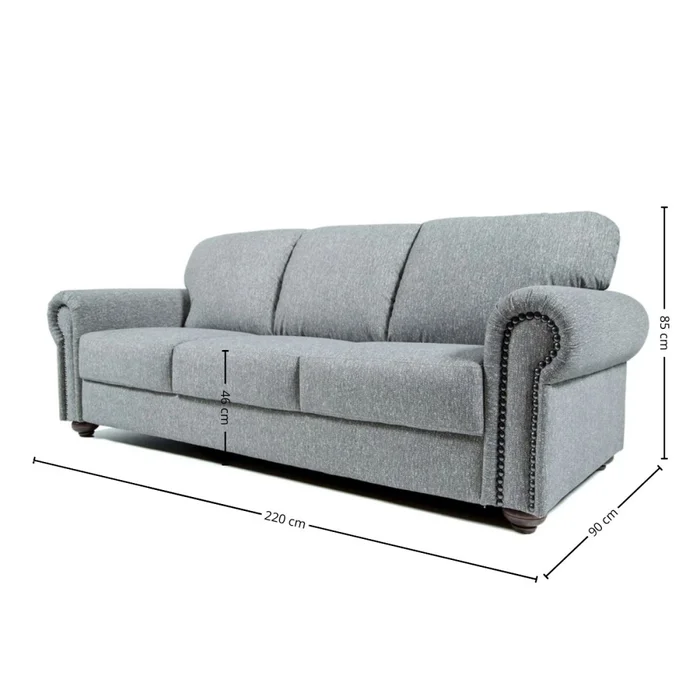 Sofá Elite - Tela Aquaclean - 3 cuerpos - A fabricar en Gris - Sillones y sofás, Uruguay | Nyr, vista 4