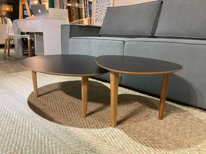 Conjunto Mesa de Centro Capri – Negro en Madera natural - Mesas de living, Uruguay | Berna home, vista 2