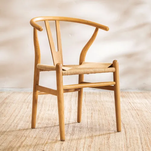 Silla de comedor Ellie Teca en Madera natural - Sillas, Uruguay | Satec