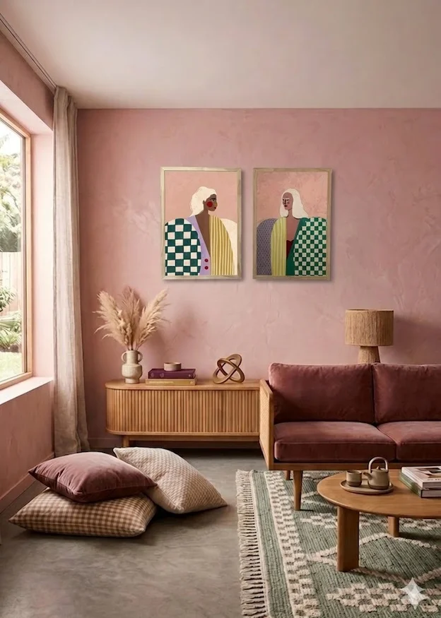 Kit 2 Cuadros – Identidad – 30 x 40 en rosa / verde / amarillo – Material Marco: Pino – Moldura Caja - Decoración de pared, Uruguay | Berna home, vista 2