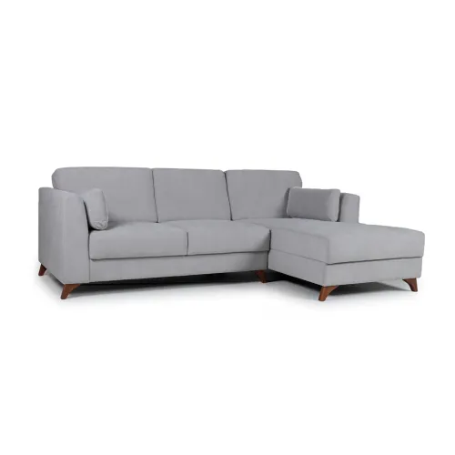 Rinconera Capri - Tela Microfibra - Chaise derecho - Kruger 06-155 (Ceniza) en Gris - Sillones y sofás, Uruguay | NYR