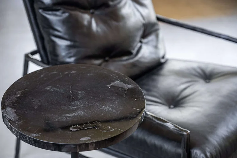 MESA PETRIFICADA BLACK - BASE CEMENTO - 45 CMS - Mesas de living, Uruguay | La Iberica, vista 3
