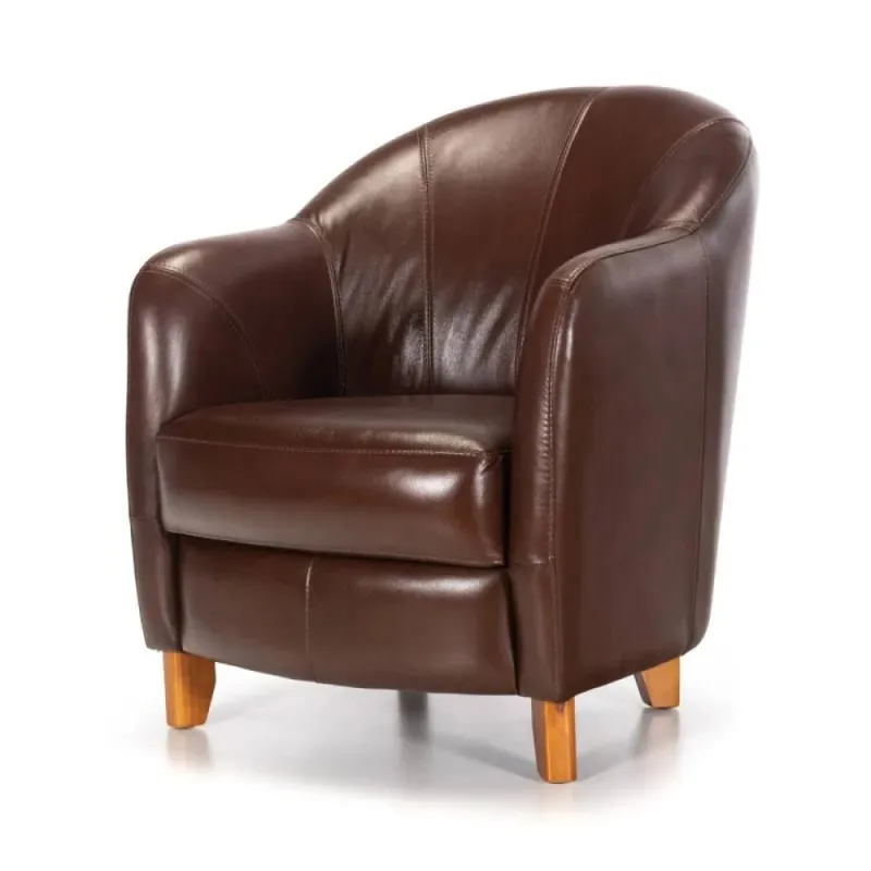 Butaca 100% Cuero - Bull - Caramelo en Marrón - Sillones y sofás, Uruguay | Ecowood