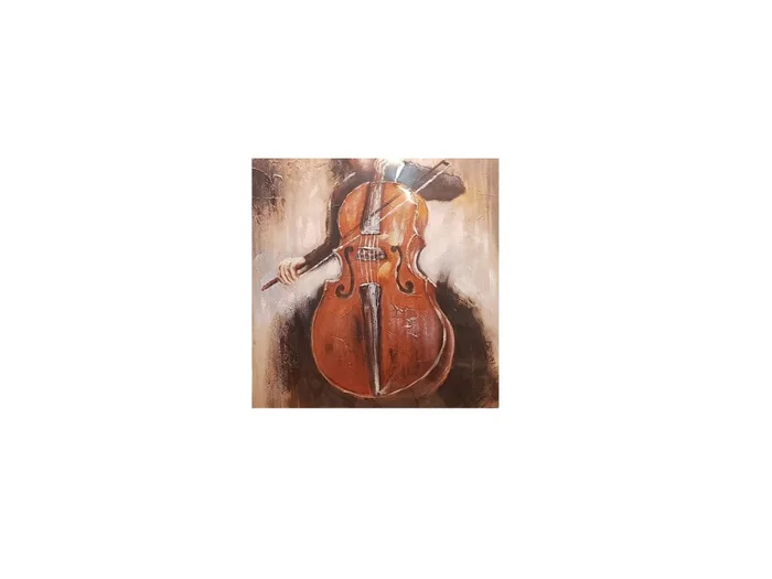 Oleo Decorativo Violonchelo en Marrón - Decoración de pared, Uruguay | Finkel