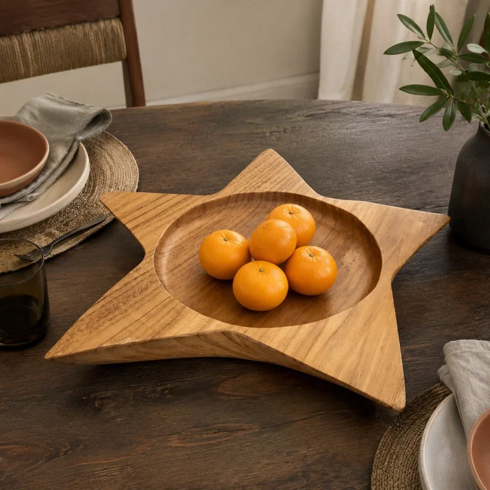 Plato Estrella Madera en Madera natural - Decoración, Uruguay | Camino a Casa