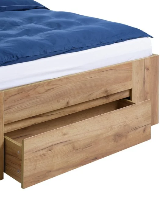 Estructura cama LIMFJORDEN 2 Plazas 140x190 3 cajones roble en Madera natural - Dormitorio, Uruguay | JYSK, vista 3