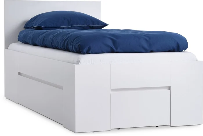 Estructura cama LIMFJORDEN 1 Plaza 90x200 2 cajone en Blanco - Dormitorio, Uruguay | JYSK