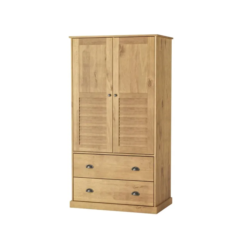 Ropero 2 Puertas - 2 Cajones - Línea Oslo - Natural en Madera natural - Roperos y placares, Uruguay | Ecowood